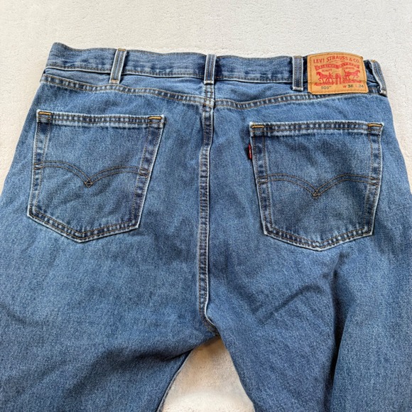 Levi's 505‎ Regular Fit Jeans Mens W38 L34 Blue Denim Pants Classic - Picture 5 of 9